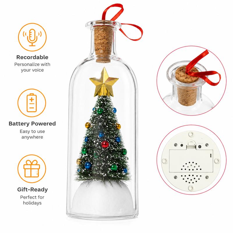 MerryMemo™ Recordable Christmas Message Bottle