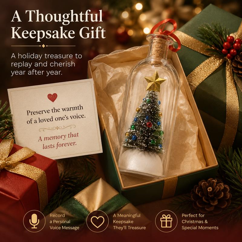MerryMemo™ Recordable Christmas Message Bottle