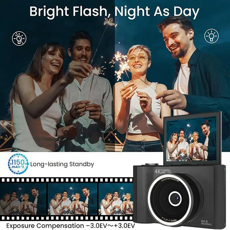 Lensiqo™ 4K Flip-Screen Digital Camera