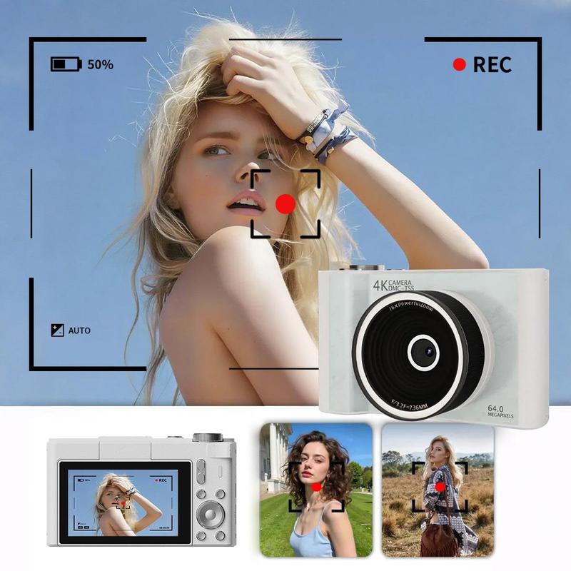 Lensiqo™ 4K Flip-Screen Digital Camera