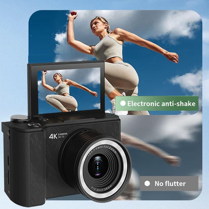 Lensiqo™ 4K Flip-Screen Digital Camera