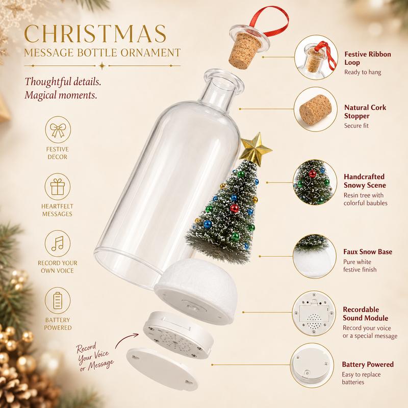 MerryMemo™ Recordable Christmas Message Bottle